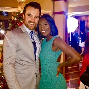 Sparkle backless long fitted dress